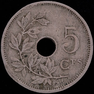 Бельгия. 5 сантимов 1922 г. Медно-никелевый сплав Бельгия. 5 сантимов 1922 г. Медно-никелевый сплав