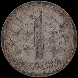 Финляндия. 1 марка 1964 г. Серебро Финляндия. 1 марка 1964 г. Серебро