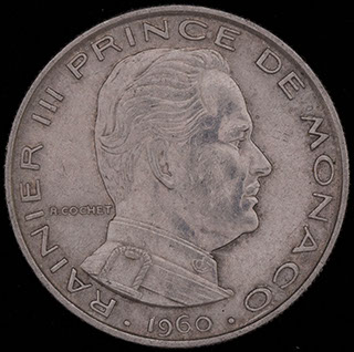 Монако. 1 франк 1960 г. Никель Монако. 1 франк 1960 г. Никель