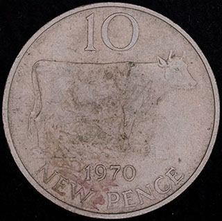 Гернси. 10 новых пенсов 1970 г. Медно-никелевый сплав Гернси. 10 новых пенсов 1970 г. Медно-никелевый сплав
