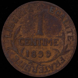 Франция. 1 сантим 1899 г. Медь Франция. 1 сантим 1899 г. Медь