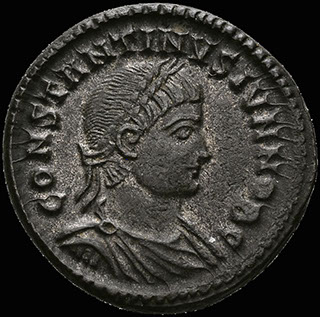 Римская империя. Константин II в ранге Цезаря. Нуммий 325-326 гг. RIC 127. Бронза, серебрение Римская империя. Константин II в ранге Цезаря. Нуммий 325-326 гг. RIC 127. Бронза, серебрение