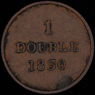 Гернси. 1 дубль 1830 г. Медь Гернси. 1 дубль 1830 г. Медь