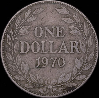 Либерия. 1 доллар 1970 г. Медно-никелевый сплав Либерия. 1 доллар 1970 г. Медно-никелевый сплав