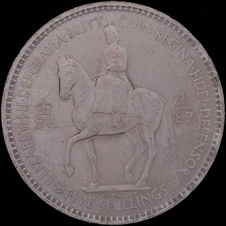 Великобритания. 5 шиллингов 1953 г. «Коронация Королевы Елизаветы II». Медно-никелевый сплав Великобритания. 5 шиллингов 1953 г. «Коронация Королевы Елизаветы II». Медно-никелевый сплав