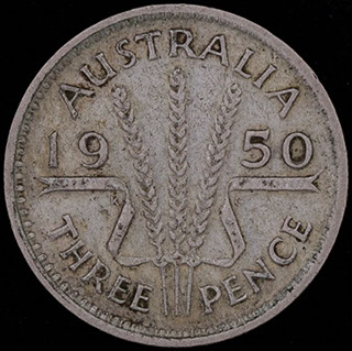 Австралия. 3 пенса 1950 г. Серебро Австралия. 3 пенса 1950 г. Серебро