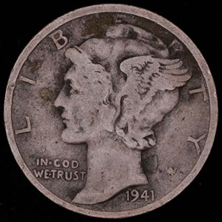 США. 1 дайм 1941 г. S. Серебро США. 1 дайм 1941 г. S. Серебро