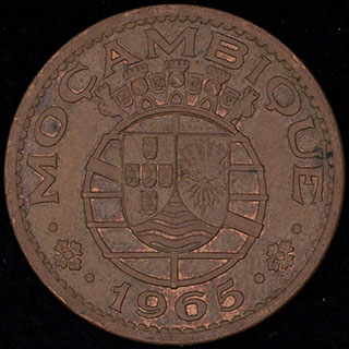 Мозамбик. 1 эскудо 1965 г. Медь Мозамбик. 1 эскудо 1965 г. Медь