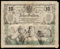 Австро-Венгрия.<i> </i>Национальный банк Австрии. 10 гульденов 1863 г.